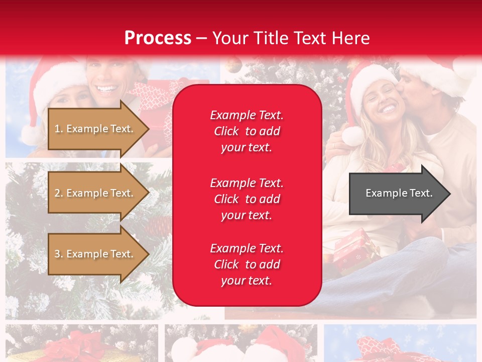 Christmas Tree With Couple PowerPoint Template