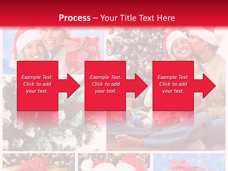 Christmas Tree With Couple PowerPoint Template