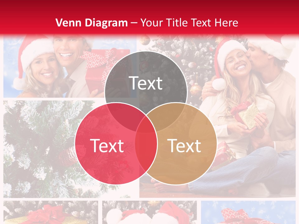 Christmas Tree With Couple PowerPoint Template