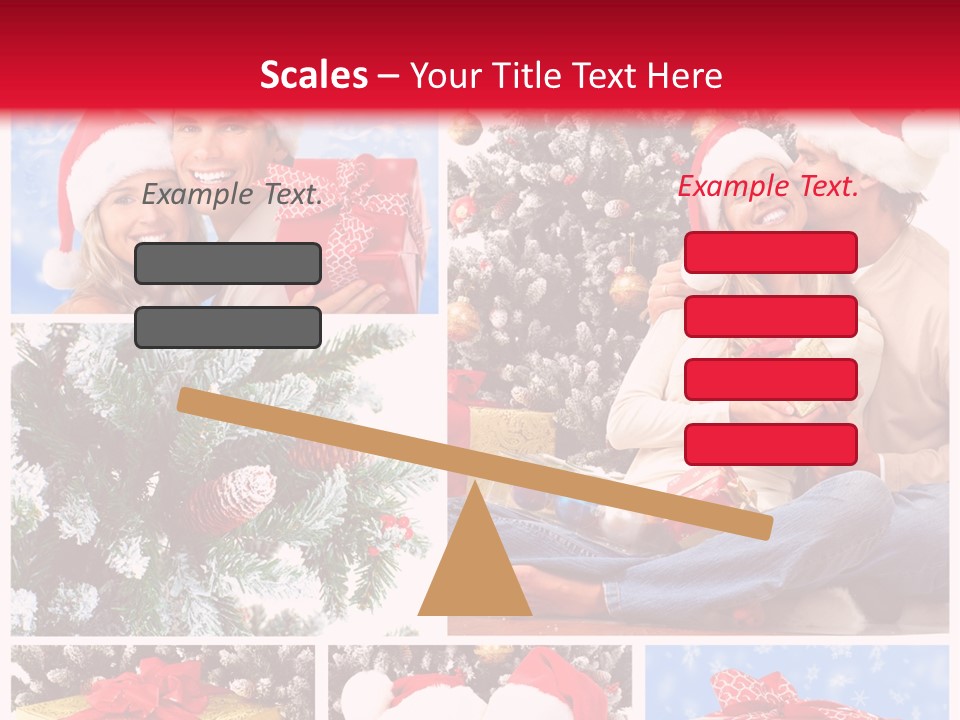 Christmas Tree With Couple PowerPoint Template