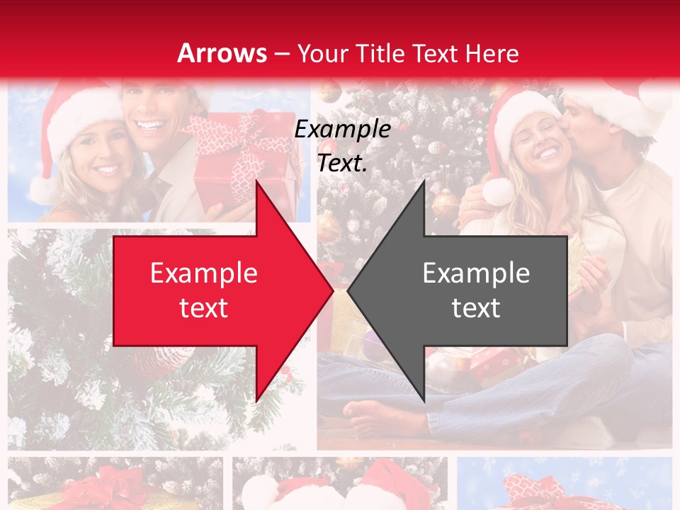Christmas Tree With Couple PowerPoint Template