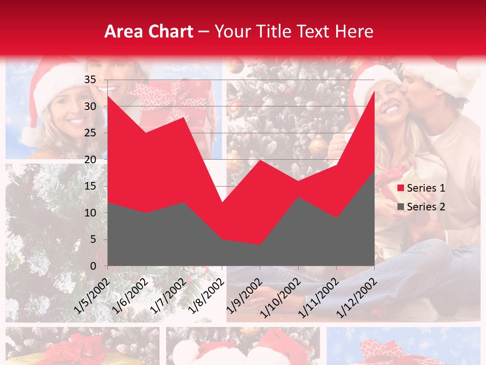Christmas Tree With Couple PowerPoint Template