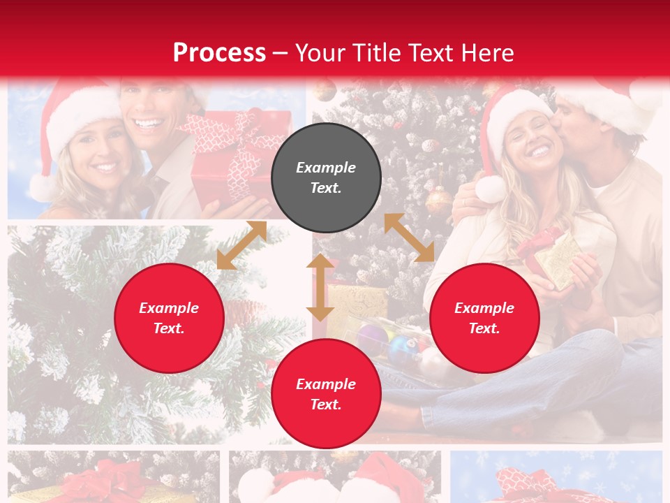 Christmas Tree With Couple PowerPoint Template