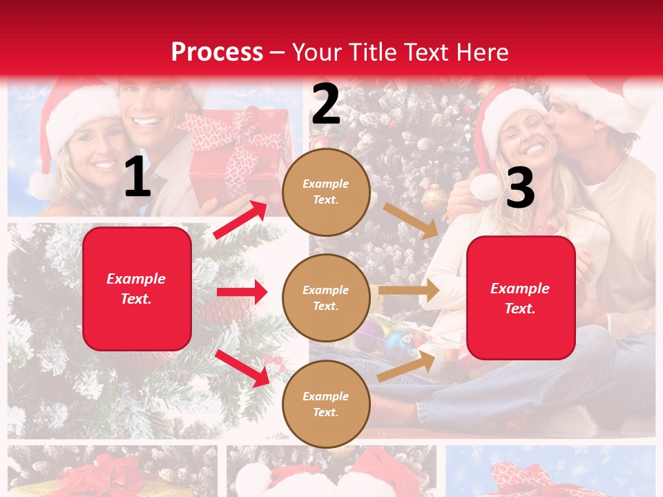 Christmas Tree With Couple PowerPoint Template