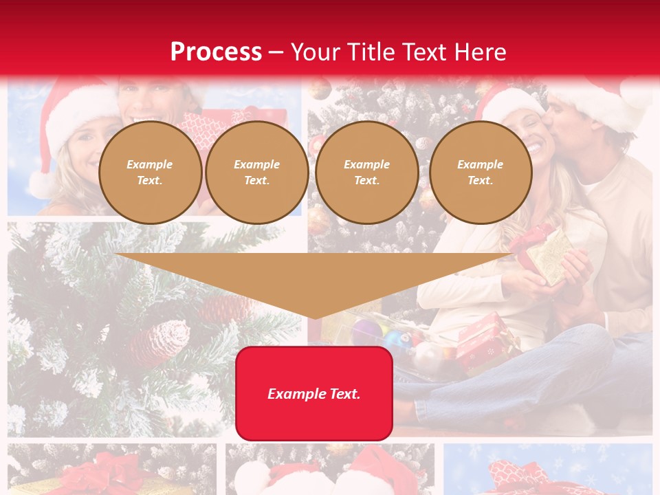 Christmas Tree With Couple PowerPoint Template