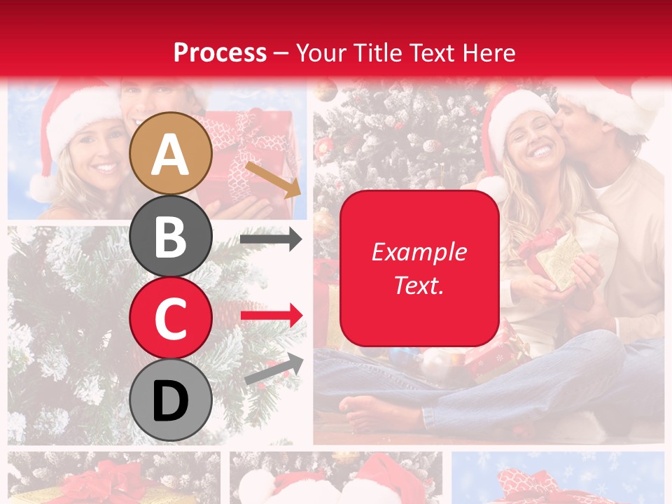 Christmas Tree With Couple PowerPoint Template
