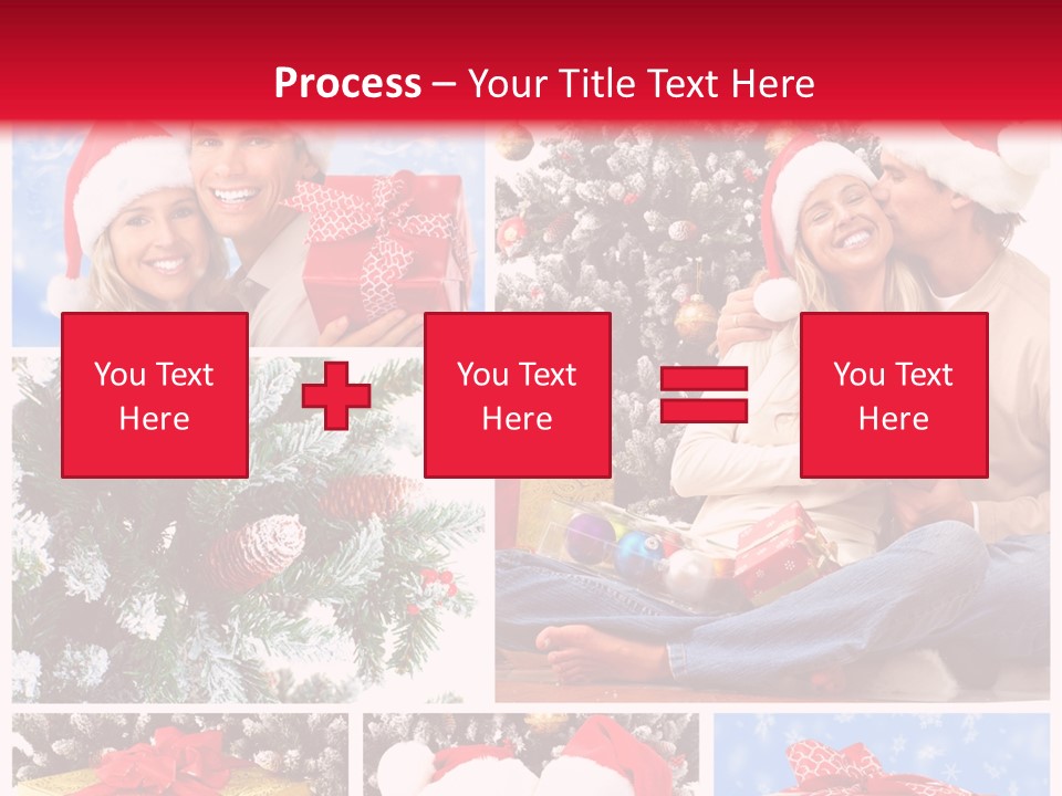 Christmas Tree With Couple PowerPoint Template
