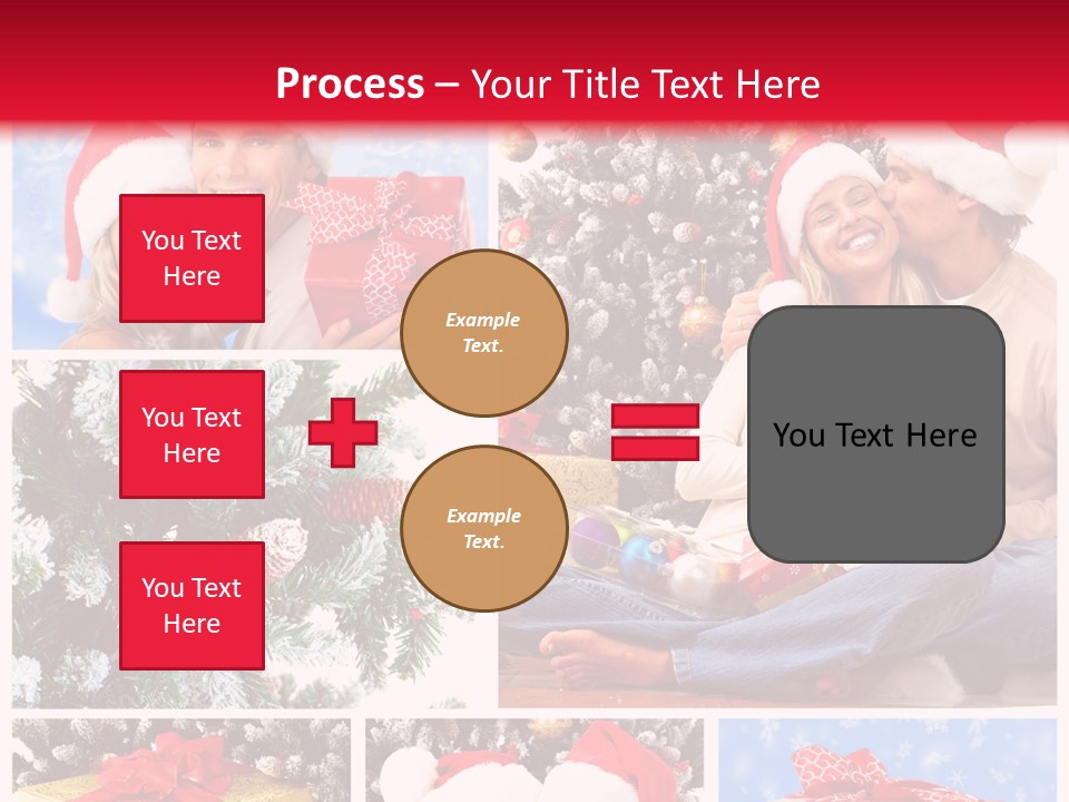 Christmas Tree With Couple PowerPoint Template