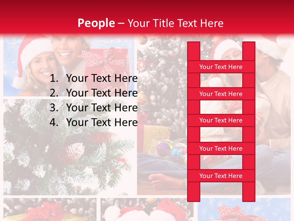 Christmas Tree With Couple PowerPoint Template
