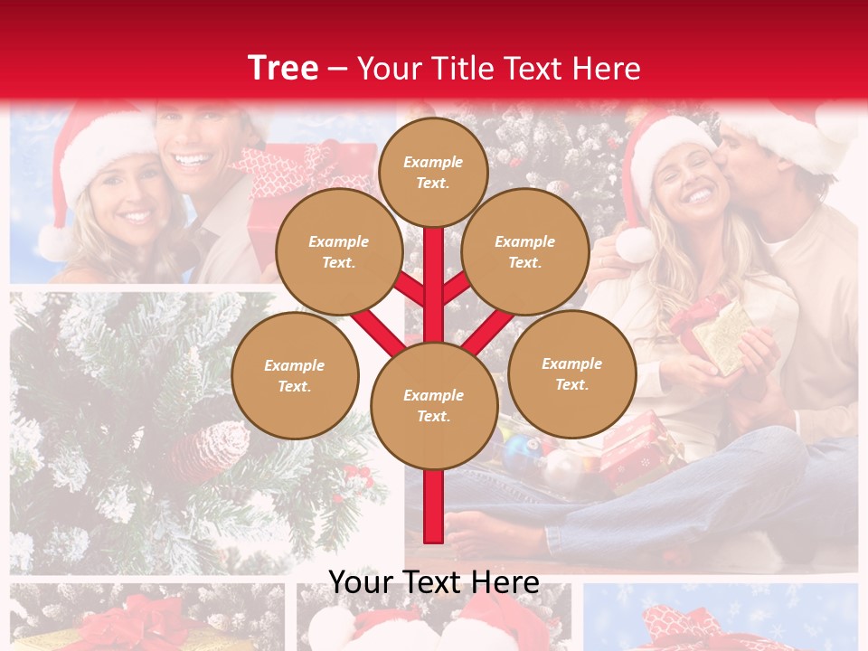 Christmas Tree With Couple PowerPoint Template