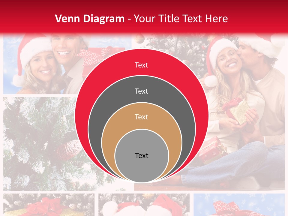 Christmas Tree With Couple PowerPoint Template
