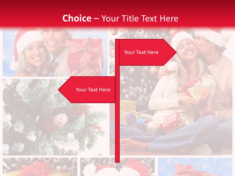 Christmas Tree With Couple PowerPoint Template