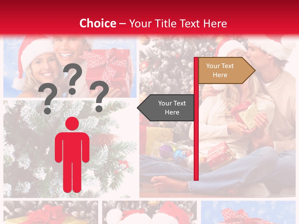 Christmas Tree With Couple PowerPoint Template
