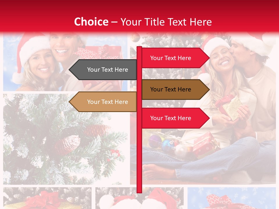 Christmas Tree With Couple PowerPoint Template