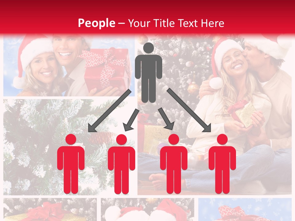 Christmas Tree With Couple PowerPoint Template