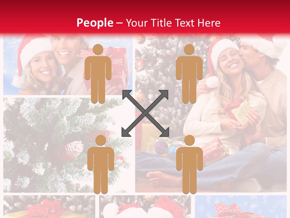 Christmas Tree With Couple PowerPoint Template