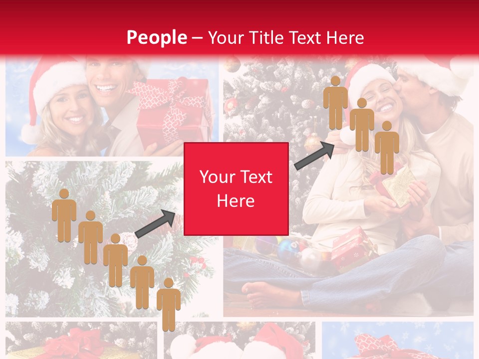 Christmas Tree With Couple PowerPoint Template