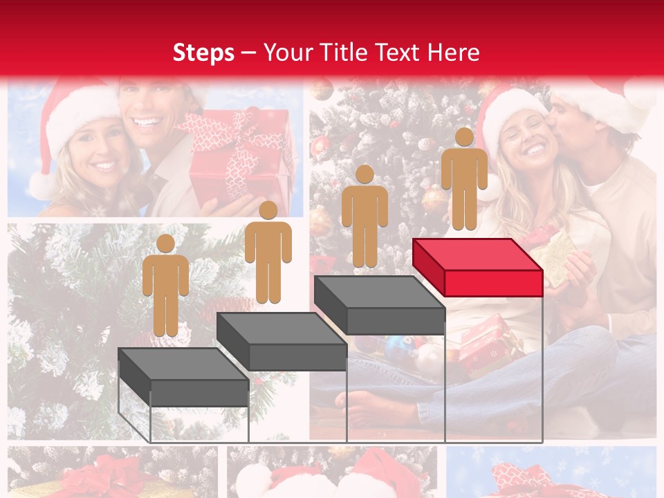 Christmas Tree With Couple PowerPoint Template