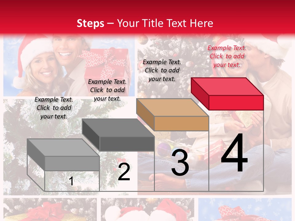 Christmas Tree With Couple PowerPoint Template