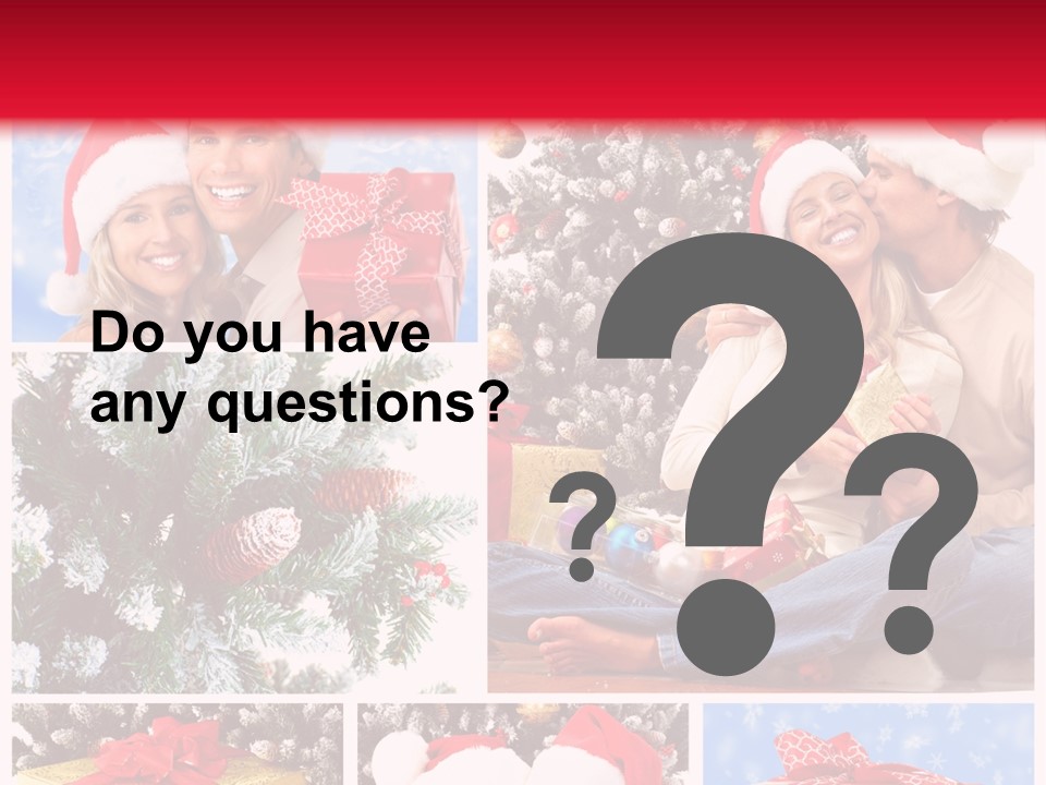 Christmas Tree With Couple PowerPoint Template