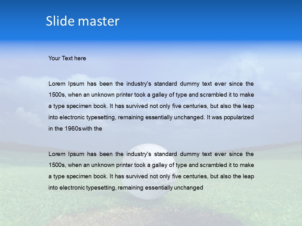 Gear Success Golfer PowerPoint Template