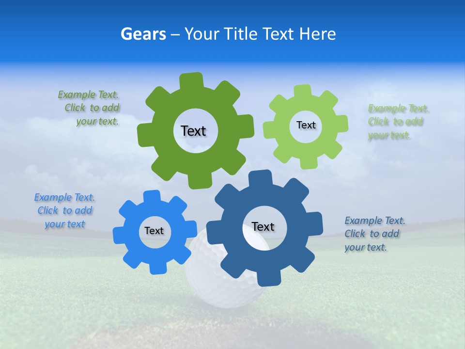 Gear Success Golfer PowerPoint Template