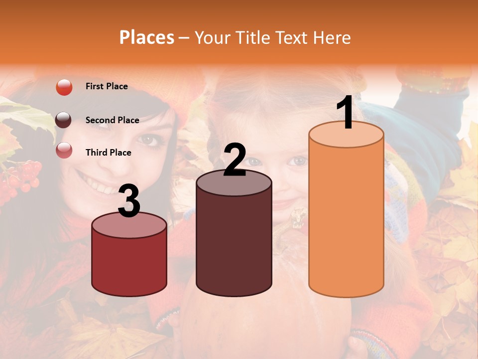 Happy Family In Autumn PowerPoint Template