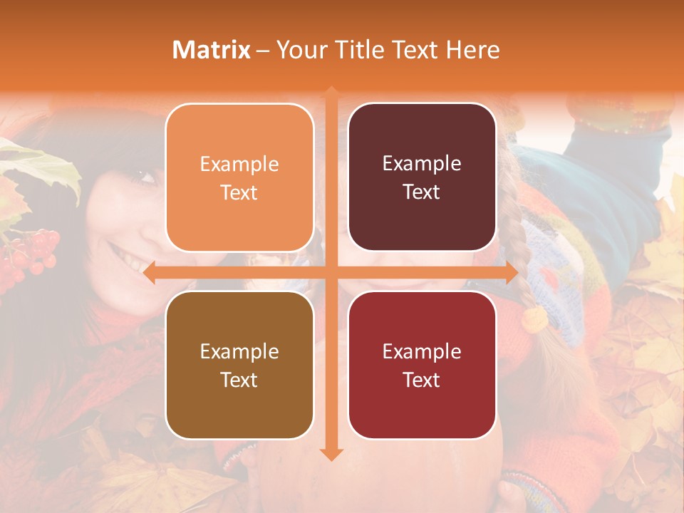 Happy Family In Autumn PowerPoint Template