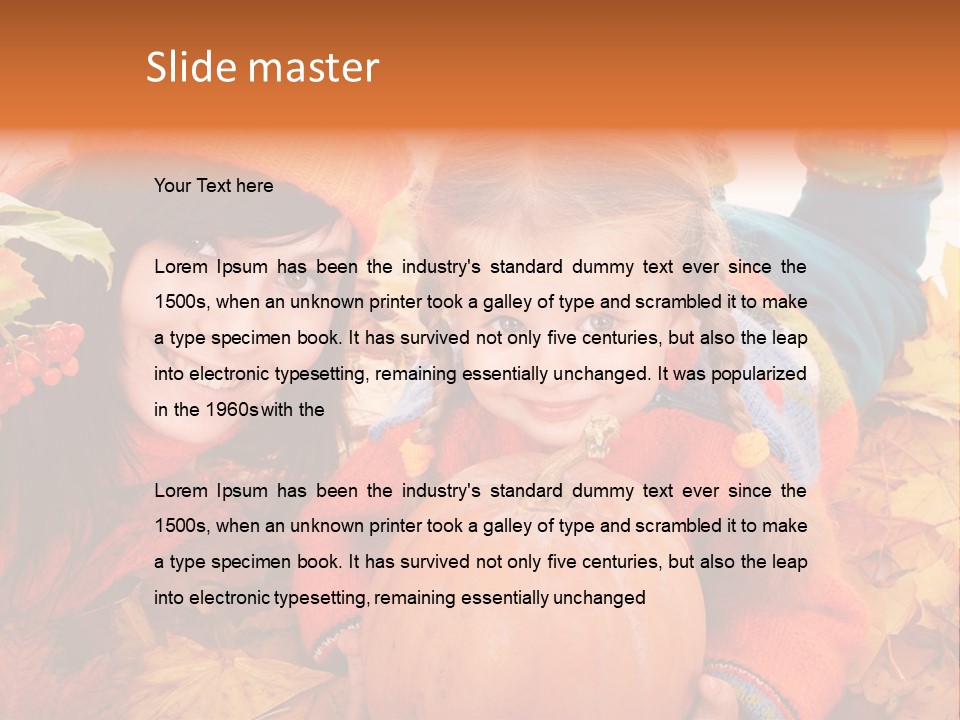 Happy Family In Autumn PowerPoint Template