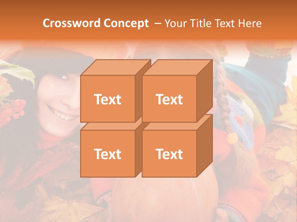 Happy Family In Autumn PowerPoint Template