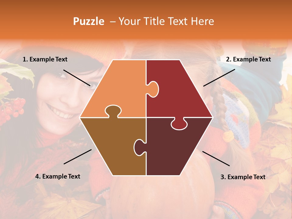 Happy Family In Autumn PowerPoint Template