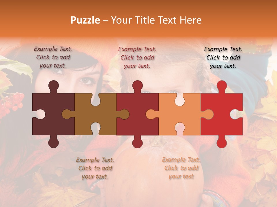 Happy Family In Autumn PowerPoint Template