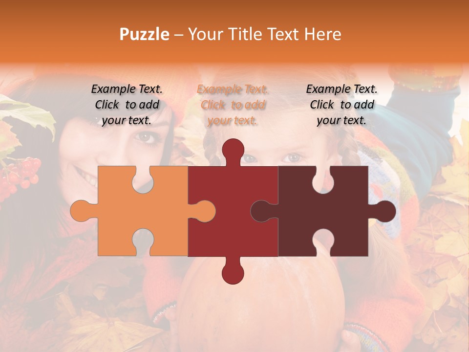 Happy Family In Autumn PowerPoint Template