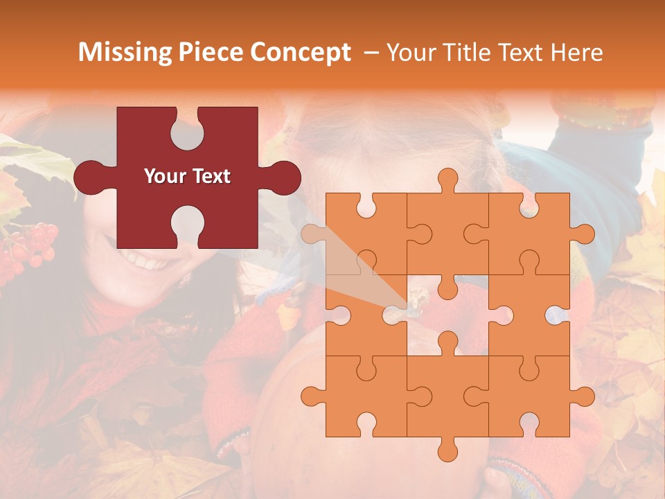 Happy Family In Autumn PowerPoint Template