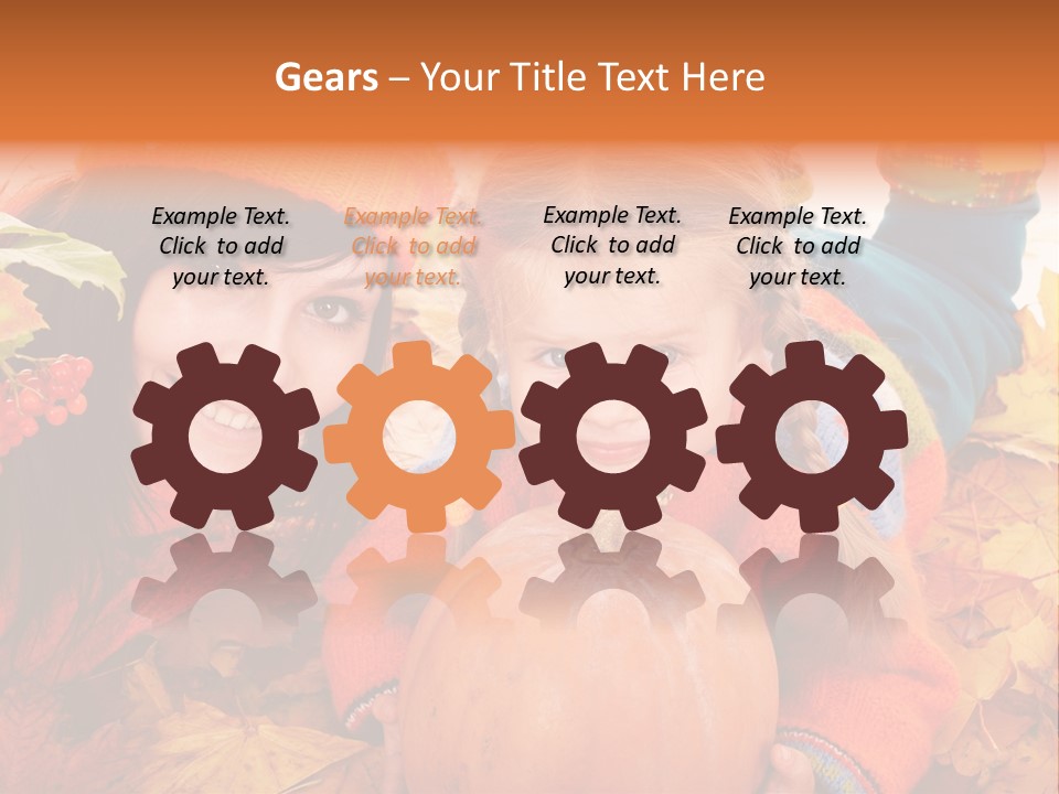 Happy Family In Autumn PowerPoint Template