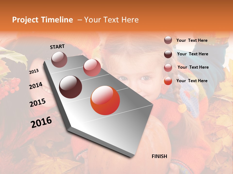 Happy Family In Autumn PowerPoint Template