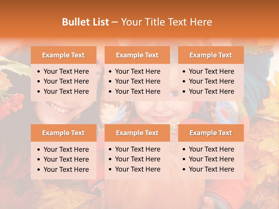 Happy Family In Autumn PowerPoint Template