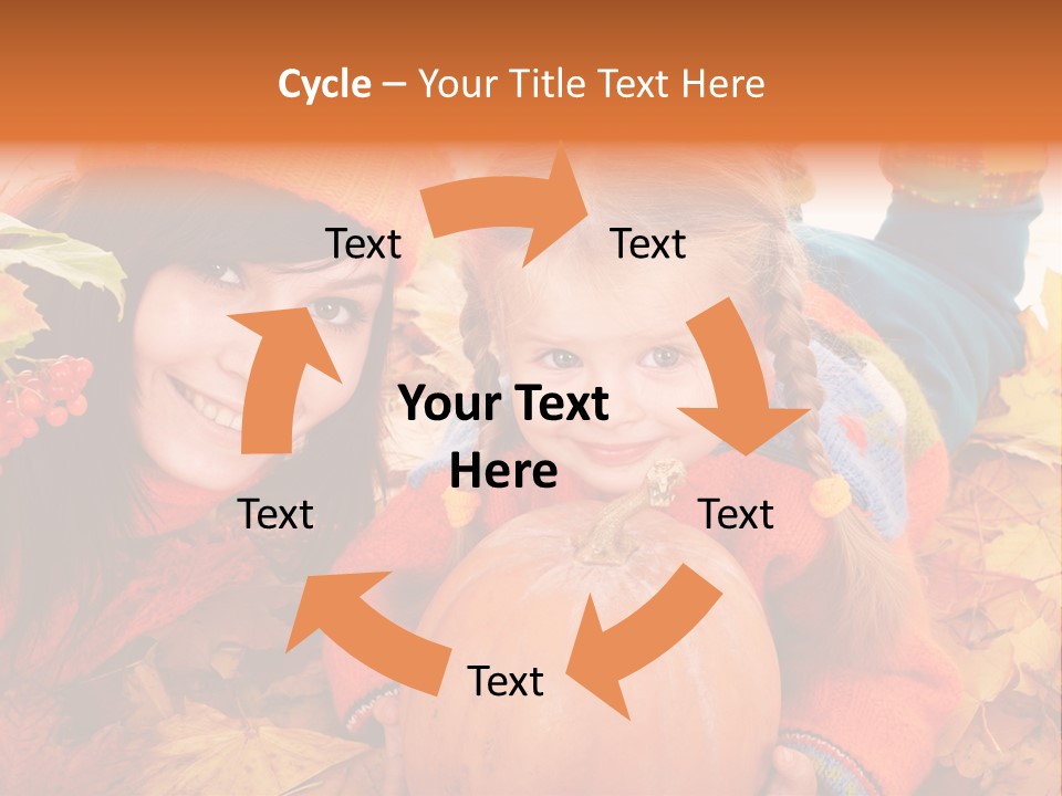 Happy Family In Autumn PowerPoint Template