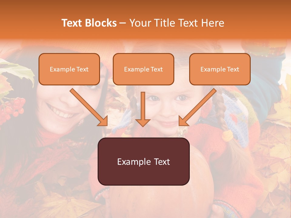 Happy Family In Autumn PowerPoint Template