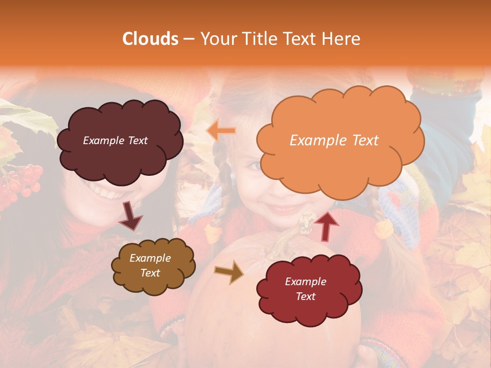 Happy Family In Autumn PowerPoint Template