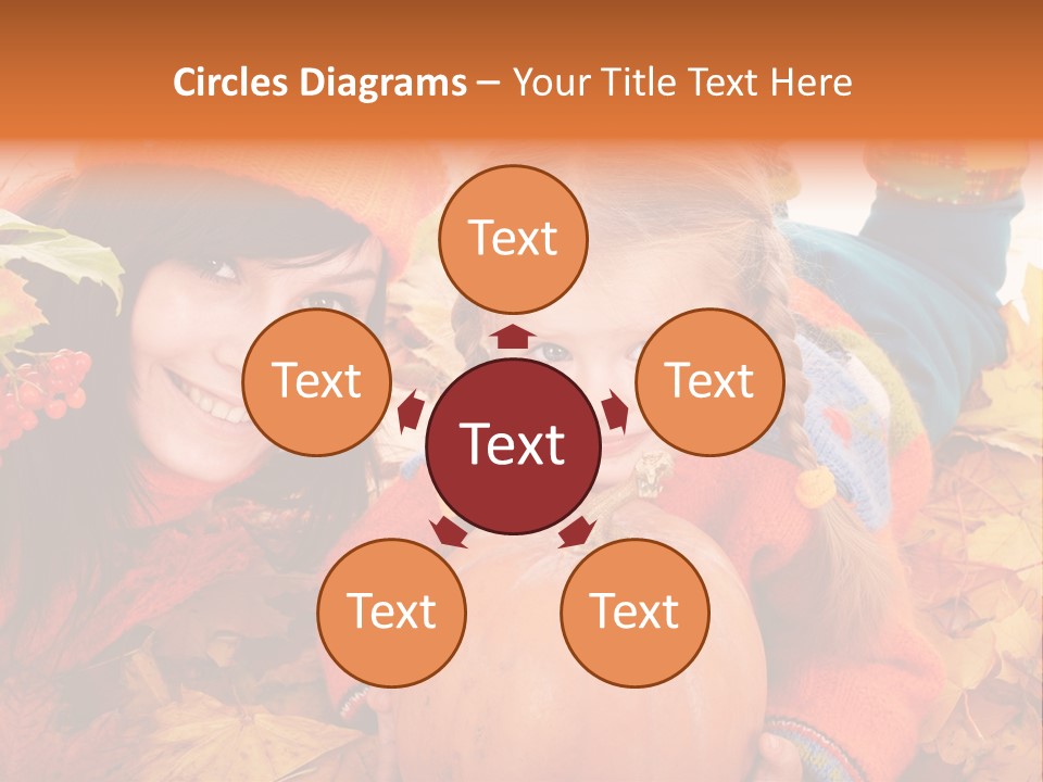 Happy Family In Autumn PowerPoint Template