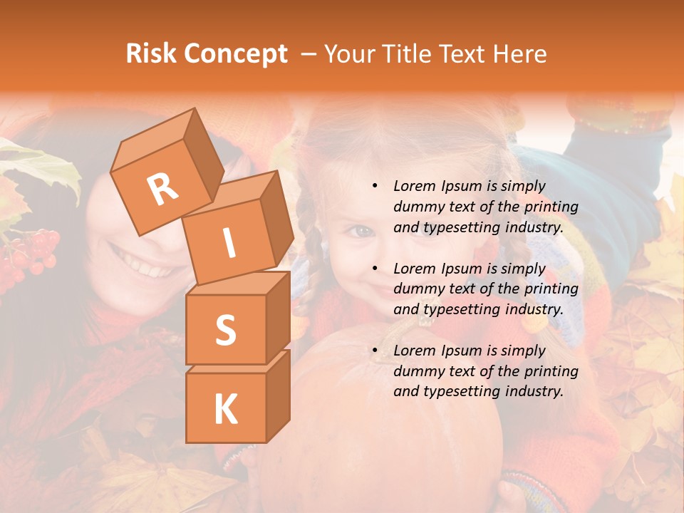 Happy Family In Autumn PowerPoint Template