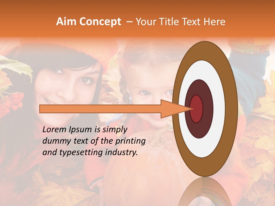 Happy Family In Autumn PowerPoint Template