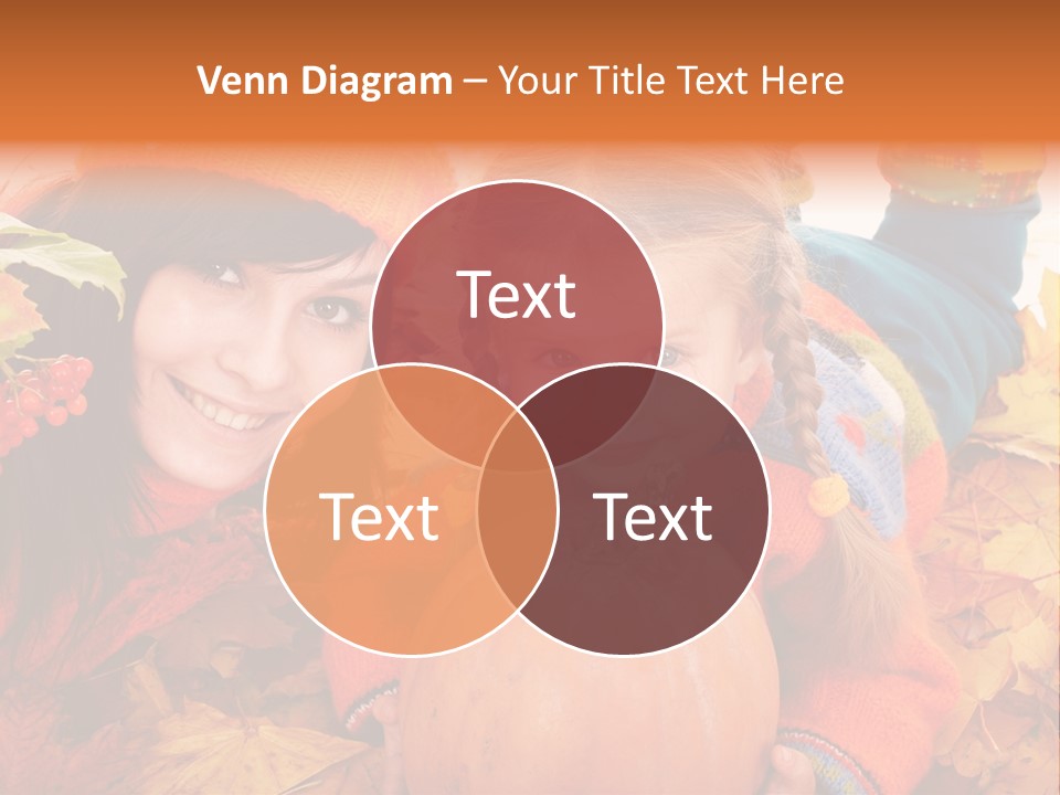 Happy Family In Autumn PowerPoint Template
