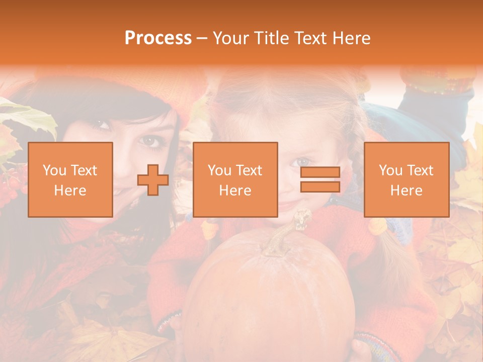 Happy Family In Autumn PowerPoint Template