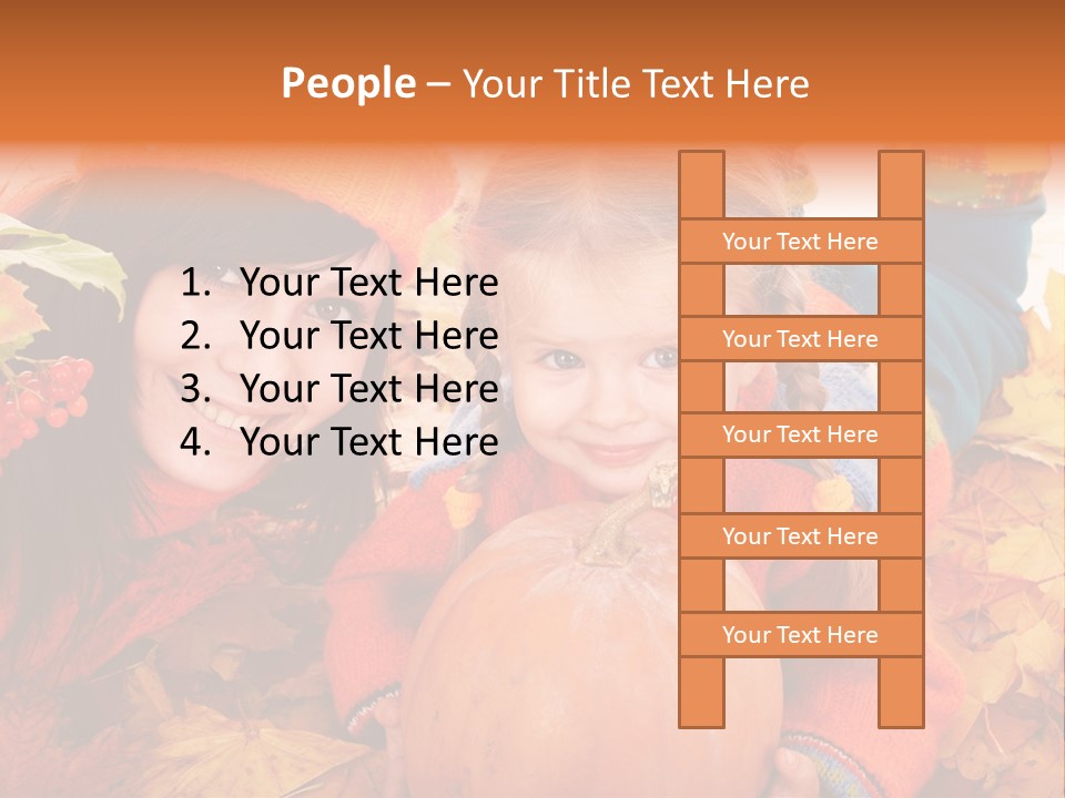 Happy Family In Autumn PowerPoint Template