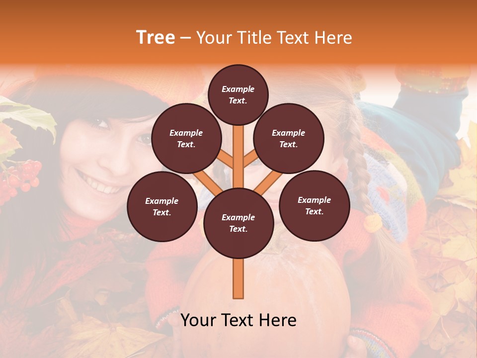 Happy Family In Autumn PowerPoint Template