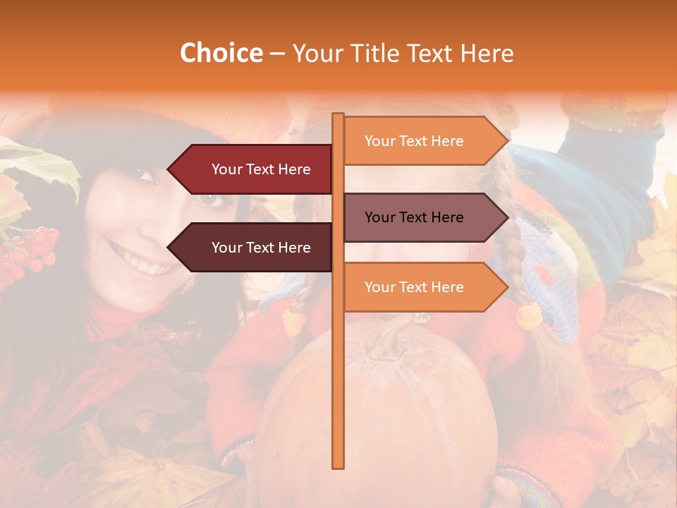 Happy Family In Autumn PowerPoint Template
