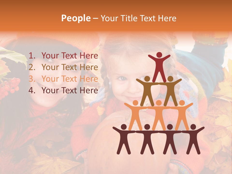 Happy Family In Autumn PowerPoint Template