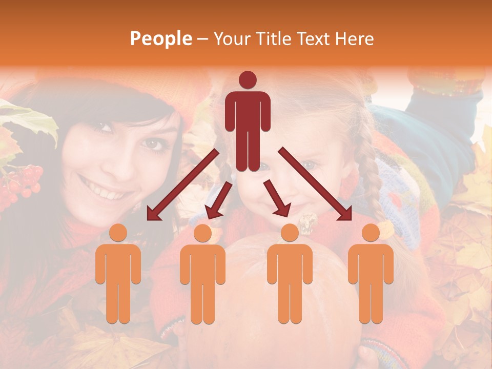 Happy Family In Autumn PowerPoint Template